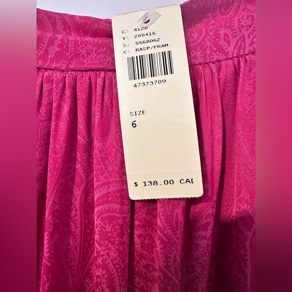 NWT Anthropologie Akemi + Kin Paros Maxi Skirt Raspberry Pink Paisley Boho - Picture 7 of 7